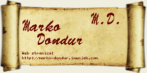 Marko Dondur vizit kartica
